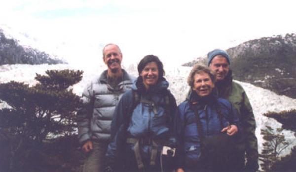 Mark & Linda Young and Nell & Ed McCombs at Pia Glacier, Chile