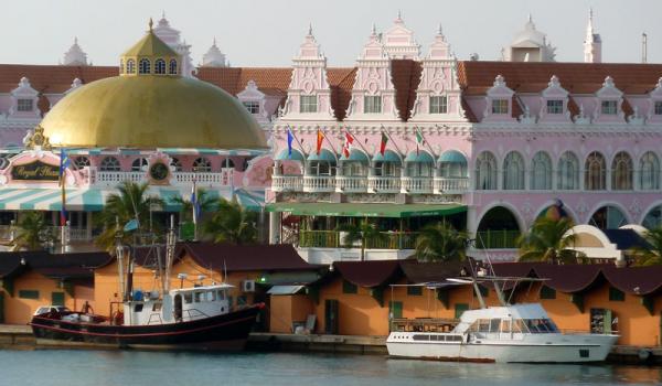 Dutch gables are typical of the architeture found in Oranjestad, Aruba.