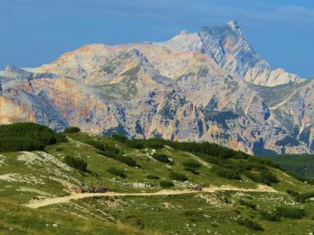 Jagged cliffs of the Dolomites near Rifugio Biella — Italy. Photo by Inga Aksamit