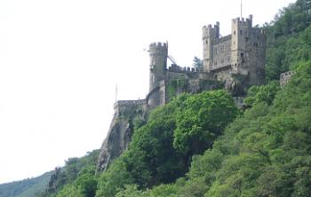 Multilevel castle near Rüdesheim, Germany.