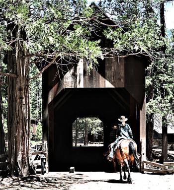 Covered bridge at Pioneer Yosemite History Center.