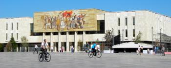 Skenderbej Square in Tirana, Albania.