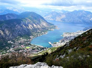 Looking down at Kotor, Montenegro.