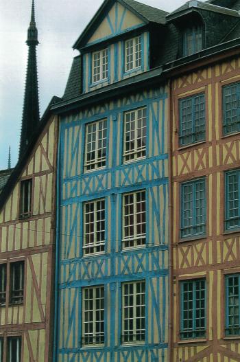 View of half-timbered houses of Rouen.