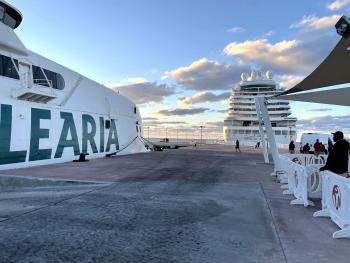 In Bimini, Bahamas, we transferred from Crystal Serenity onto the ferry taking us to Fort Lauderdale, Florida. Photo by John Leach