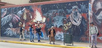 A wall painted with graffiti on a street in Coquimbo, Chile (March 2020). Photos by Betsy Lewis