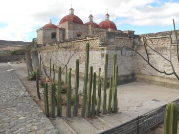 View of Iglesia de San Pablo at the archaeological site of Mitla.