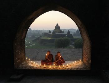 Monks-in-training at Shaitthaung temple.