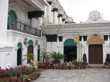 Entrance to Hotel Shanker in Kathmandu, Nepal.