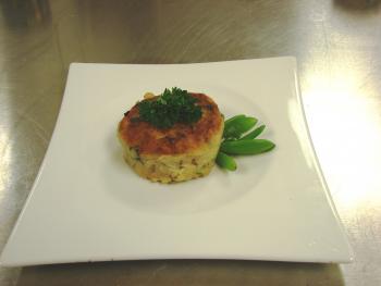 A finished, fried Sea Purslane Fish Cake.