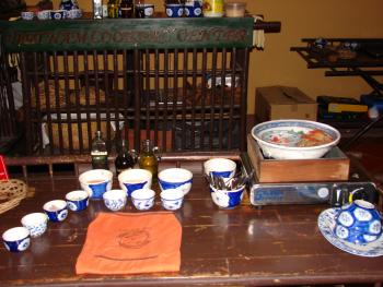 All the ingredients set out for Banana Blossom Salad.