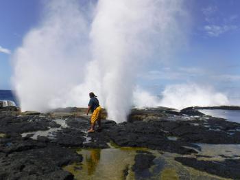 Blowholes in Savai’i. Photos by Anne Taylor