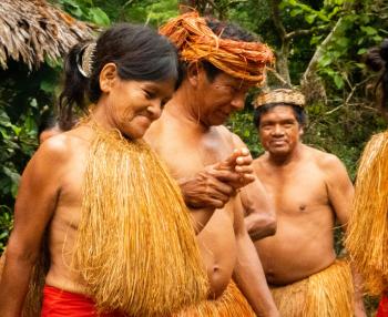 In the Peruvian Amazon, we watched Yagua people in a traditional dance (June 2019).