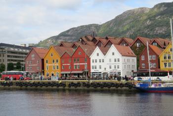 Bergen, Norway’s, famous painted wooden buildings are classified by UNESCO as a World Heritage Site.