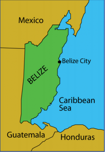 Map of Belize.