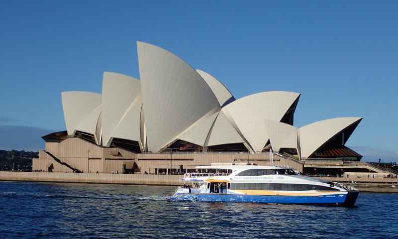 View of the iconic Sydney Opera House.