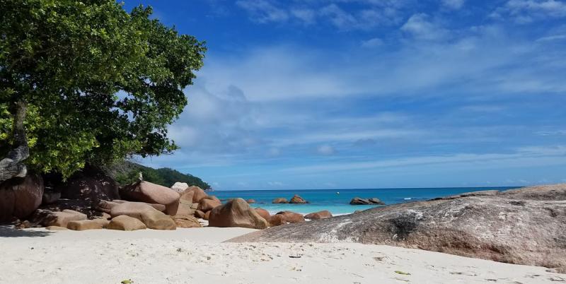 The idyllic Anse Lazio Beach on Praslin Island.